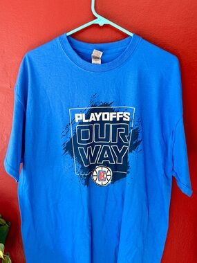 LA Clippers "Playoffs Our Way" T-Shirt Size XL Blue NBA Basketball